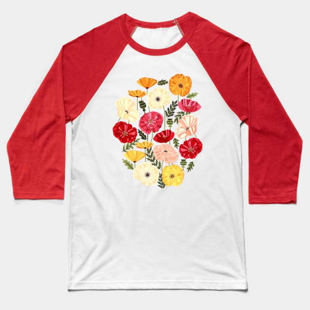 Iceland Poppies Baseball T-Shirt by TigaTiga